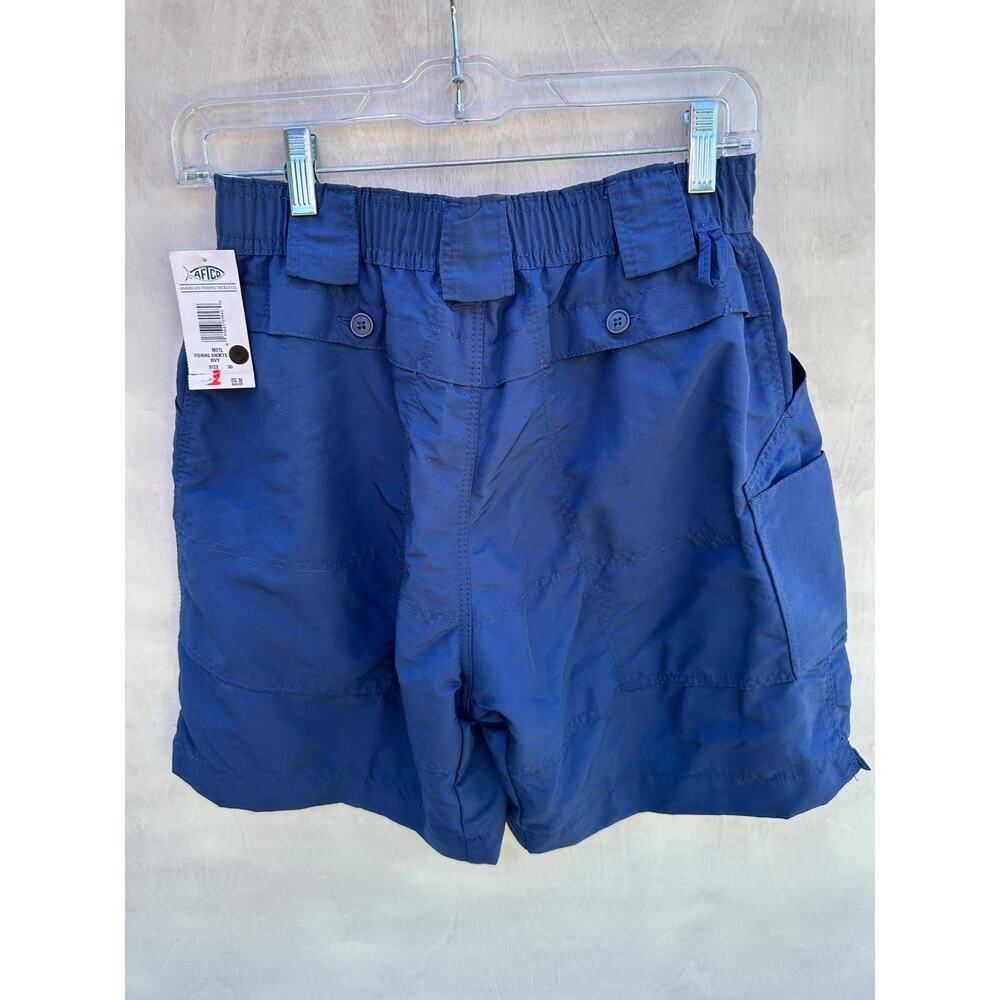 AFTCO Men's Blue Flat Front Shorts - Picture 8 of 8